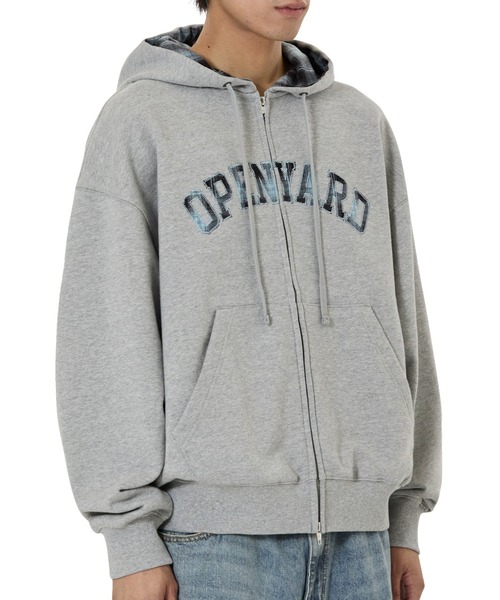 OY（オーワイ）の「『OY/オーワイ』FLANNEL CHECK LOGO HOODIE ZIP UP/フランネルチェックロゴジップアップパーカー（パーカー・レディース・グレー/ブラック・M/L）」の12枚目の写真