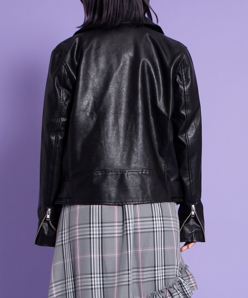 PUNYUS（プニュズ）の「ダブルライダースジャケット（ライダースジャケット・レディース・ブラック・2/1/4/3）」の6枚目の写真