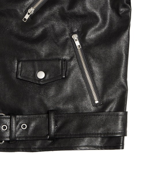 PUNYUS（プニュズ）の「ダブルライダースジャケット（ライダースジャケット・レディース・ブラック・2/1/4/3）」の11枚目の写真