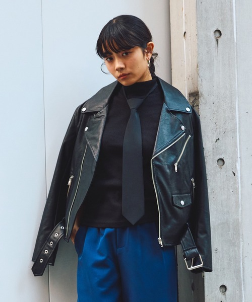 PUNYUS（プニュズ）の「ダブルライダースジャケット（ライダースジャケット・レディース・ブラック・2/1/4/3）」の13枚目の写真