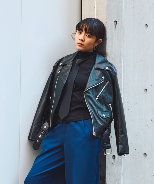 PUNYUS（プニュズ）の「ダブルライダースジャケット（ライダースジャケット・レディース・ブラック・2/1/4/3）」の14枚目の写真