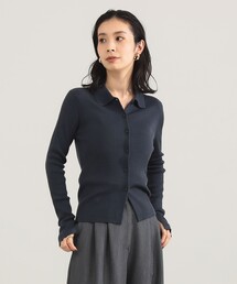 Demi-Luxe BEAMS | ポリエステル ウール ポロ カーディガン(カーディガン/ボレロ)