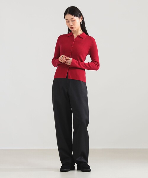 Demi-Luxe BEAMS（デミルクス ビームス）の「ポリエステル ウール ポロ カーディガン（カーディガン/ボレロ・レディース・グレー/レッド・ONE SIZE）」の21枚目の写真