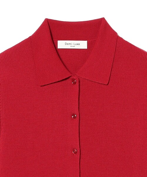 Demi-Luxe BEAMS（デミルクス ビームス）の「ポリエステル ウール ポロ カーディガン（カーディガン/ボレロ・レディース・グレー/レッド・ONE SIZE）」の8枚目の写真