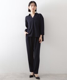 THE SHOP TK （ザ ショップ ティーケー ）の「【着るだけでコーディネートが決まる】スキッパーブラウス&パンツセット（セットアップ）」