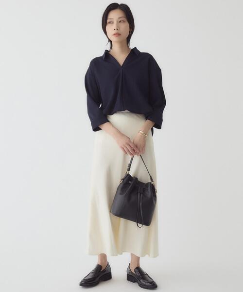 THE SHOP TK (ザ ショップ ティーケー )の「【着るだけでコーディネートが決まる】スキッパーブラウス&パンツセット(セットアップ・レディース・ブラウン系その他/ブラック/ネイビー系5・14/13/12)」の10枚目の写真