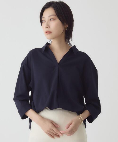 THE SHOP TK (ザ ショップ ティーケー )の「【着るだけでコーディネートが決まる】スキッパーブラウス&パンツセット(セットアップ・レディース・ブラウン系その他/ブラック/ネイビー系5・14/13/12)」の12枚目の写真