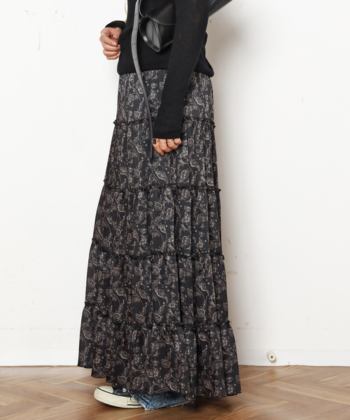 Couture d'adam（クチュールドアダム）の「【COUTURE D'ADAM/クチュールドアダム】Tiered Skirt Dress Paisl（スカート・レディース・ブラック・FREE）」の12枚目の写真