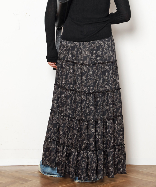 Couture d'adam（クチュールドアダム）の「【COUTURE D'ADAM/クチュールドアダム】Tiered Skirt Dress Paisl（スカート・レディース・ブラック・FREE）」の13枚目の写真
