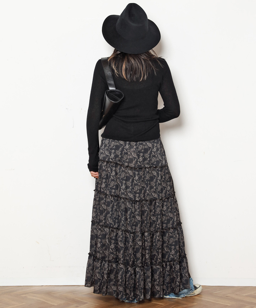 Couture d'adam（クチュールドアダム）の「【COUTURE D'ADAM/クチュールドアダム】Tiered Skirt Dress Paisl（スカート・レディース・ブラック・FREE）」の16枚目の写真