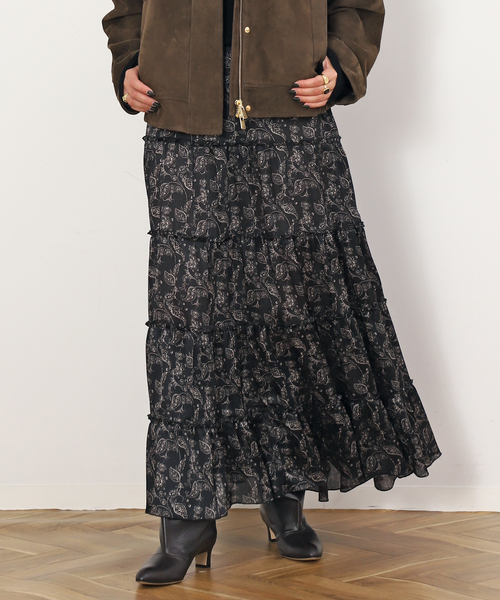 Couture d'adam（クチュールドアダム）の「【COUTURE D'ADAM/クチュールドアダム】Tiered Skirt Dress Paisl（スカート・レディース・ブラック・FREE）」の17枚目の写真