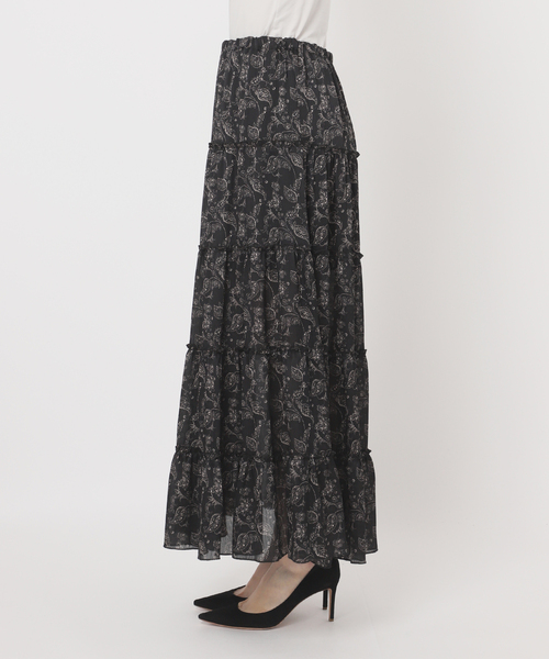 Couture d'adam（クチュールドアダム）の「【COUTURE D'ADAM/クチュールドアダム】Tiered Skirt Dress Paisl（スカート・レディース・ブラック・FREE）」の2枚目の写真