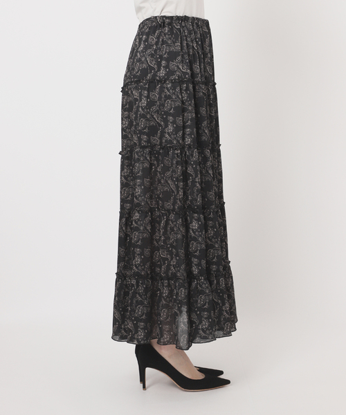 Couture d'adam（クチュールドアダム）の「【COUTURE D'ADAM/クチュールドアダム】Tiered Skirt Dress Paisl（スカート・レディース・ブラック・FREE）」の4枚目の写真