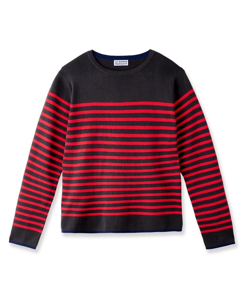 LA MARINE FRANCAISE(マリン フランセーズ)の「バイカラープルオーバー(ニット/セーター・レディース・ミント/ブラウン/チャコールグレー・FREE)」の1枚目の写真