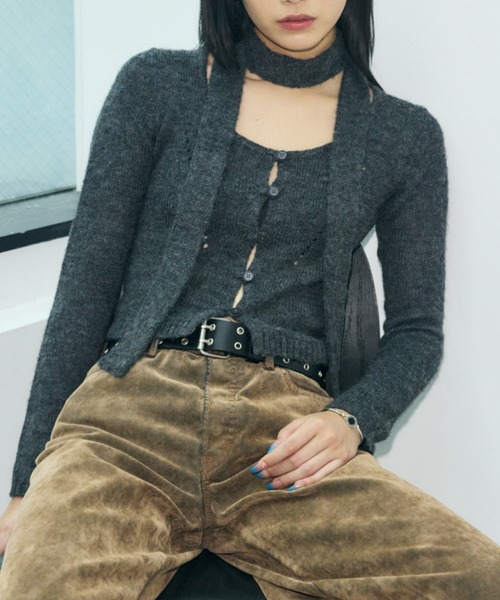 セール】【25年AW新作】【WEB限定カラー：ライトブルー】MIX YARN KNIT