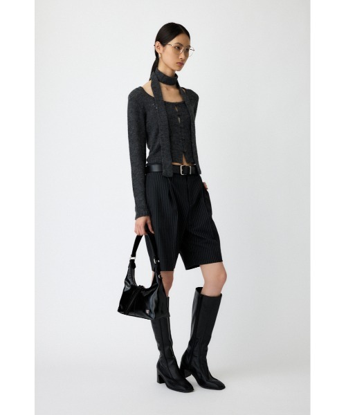 MOUSSY(マウジー)の「【WEB限定カラー:ライトブルー】MIX YARN KNIT トップス(ニット/セーター・レディース・アイボリー/カーキ/レッド/チャコールグレー/ライトブルー・FREE)」の7枚目の写真