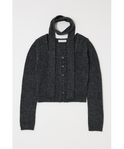 MOUSSY(マウジー)の「【WEB限定カラー:ライトブルー】MIX YARN KNIT トップス(ニット/セーター・レディース・アイボリー/カーキ/レッド/チャコールグレー/ライトブルー・FREE)」の11枚目の写真