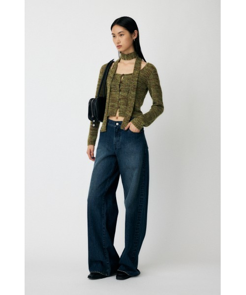 MOUSSY(マウジー)の「【WEB限定カラー:ライトブルー】MIX YARN KNIT トップス(ニット/セーター・レディース・アイボリー/カーキ/レッド/チャコールグレー/ライトブルー・FREE)」の14枚目の写真