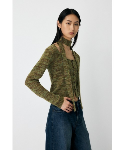 MOUSSY(マウジー)の「【WEB限定カラー:ライトブルー】MIX YARN KNIT トップス(ニット/セーター・レディース・アイボリー/カーキ/レッド/チャコールグレー/ライトブルー・FREE)」の16枚目の写真