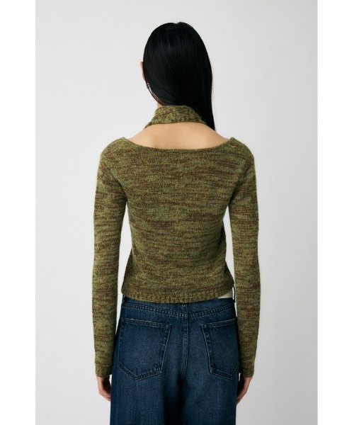 MOUSSY(マウジー)の「【WEB限定カラー:ライトブルー】MIX YARN KNIT トップス(ニット/セーター・レディース・アイボリー/カーキ/レッド/チャコールグレー/ライトブルー・FREE)」の19枚目の写真