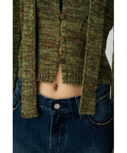 MOUSSY(マウジー)の「【WEB限定カラー:ライトブルー】MIX YARN KNIT トップス(ニット/セーター・レディース・アイボリー/カーキ/レッド/チャコールグレー/ライトブルー・FREE)」の22枚目の写真