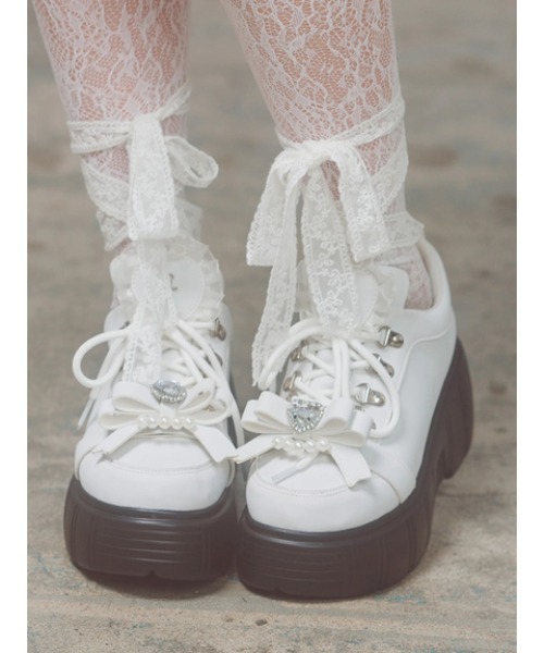 Ank Rouge(アンクルージュ)の「ハートクロススニーカー(スニーカー・レディース・ブラック/ホワイト・M/L)」の14枚目の写真