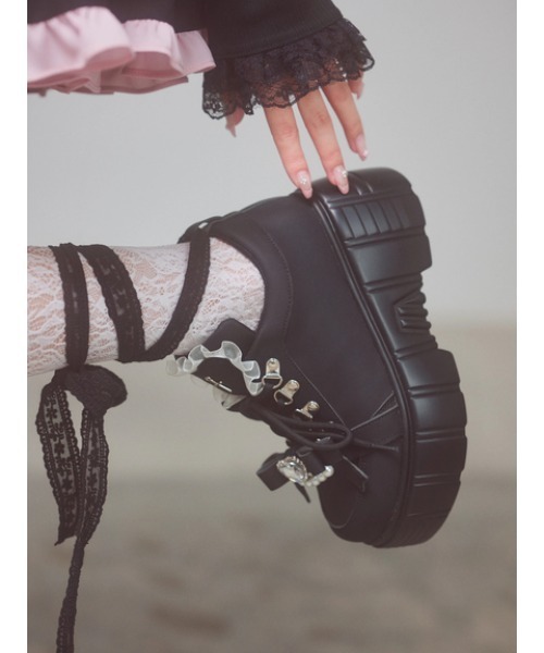 Ank Rouge(アンクルージュ)の「ハートクロススニーカー(スニーカー・レディース・ブラック/ホワイト・M/L)」の16枚目の写真