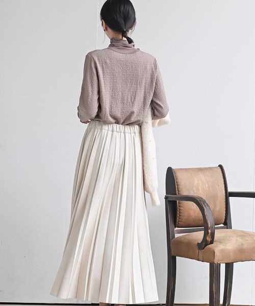 rps（アールピーエス）の「カットシャーリングメッシュ切替プルオーバー（Tシャツ/カットソー・レディース・アイボリー/ブラック/グレイッシュベージュ・フリー）」の8枚目の写真