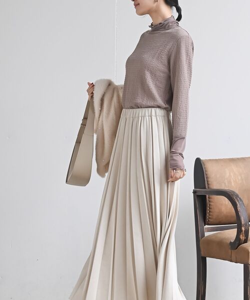 rps（アールピーエス）の「カットシャーリングメッシュ切替プルオーバー（Tシャツ/カットソー・レディース・アイボリー/ブラック/グレイッシュベージュ・フリー）」の11枚目の写真