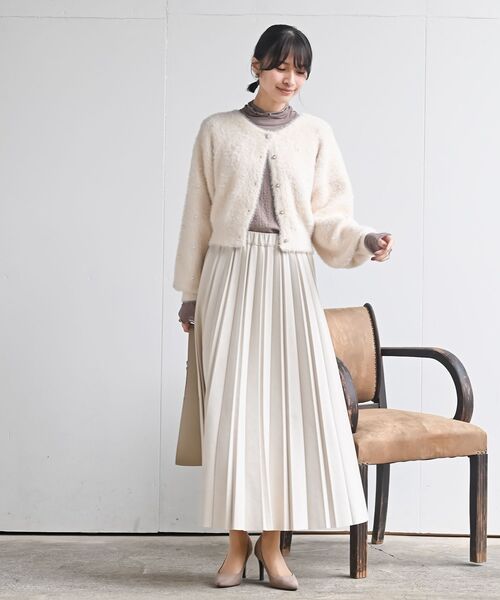 rps（アールピーエス）の「カットシャーリングメッシュ切替プルオーバー（Tシャツ/カットソー・レディース・アイボリー/ブラック/グレイッシュベージュ・フリー）」の13枚目の写真