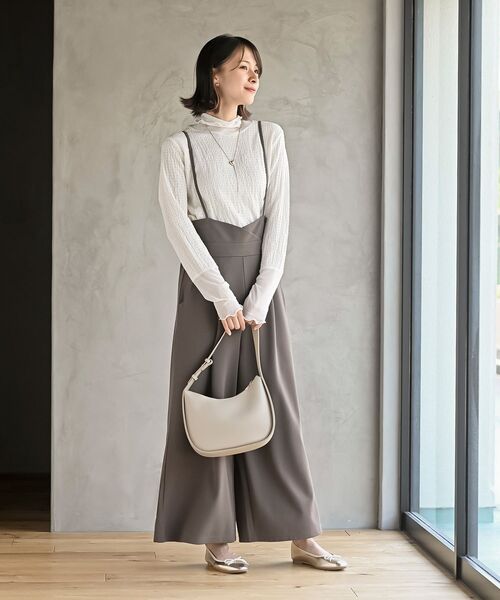 rps（アールピーエス）の「カットシャーリングメッシュ切替プルオーバー（Tシャツ/カットソー・レディース・アイボリー/ブラック/グレイッシュベージュ・フリー）」の21枚目の写真