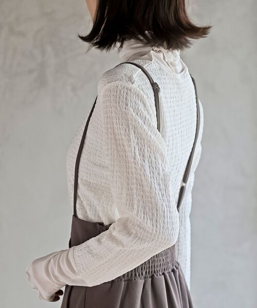 rps（アールピーエス）の「カットシャーリングメッシュ切替プルオーバー（Tシャツ/カットソー・レディース・アイボリー/ブラック/グレイッシュベージュ・フリー）」の14枚目の写真