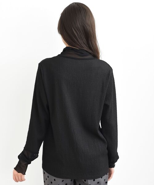 rps(アールピーエス)の「カットシャーリングメッシュ切替プルオーバー(Tシャツ/カットソー・レディース・アイボリー/ブラック/グレイッシュベージュ・フリー)」の4枚目の写真