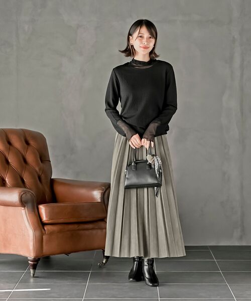 rps（アールピーエス）の「カットシャーリングメッシュ切替プルオーバー（Tシャツ/カットソー・レディース・アイボリー/ブラック/グレイッシュベージュ・フリー）」の20枚目の写真