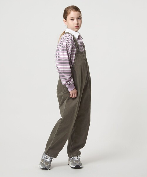 green label relaxing（グリーンレーベルリラクシング）の「バレル サロペット / キッズ  120cm-160cm（サロペット/オーバーオール・キッズ・ブラウン系/ダークグレー・140cm/130cm/150cm/160cm/120cm）」の6枚目の写真
