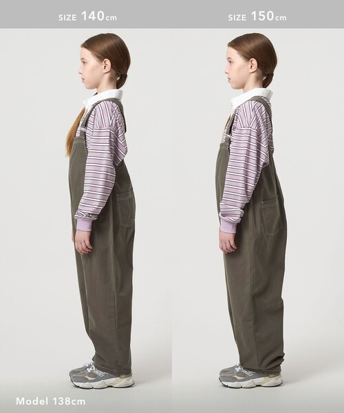 green label relaxing（グリーンレーベルリラクシング）の「バレル サロペット / キッズ  120cm-160cm（サロペット/オーバーオール・キッズ・ブラウン系/ダークグレー・140cm/130cm/150cm/160cm/120cm）」の8枚目の写真