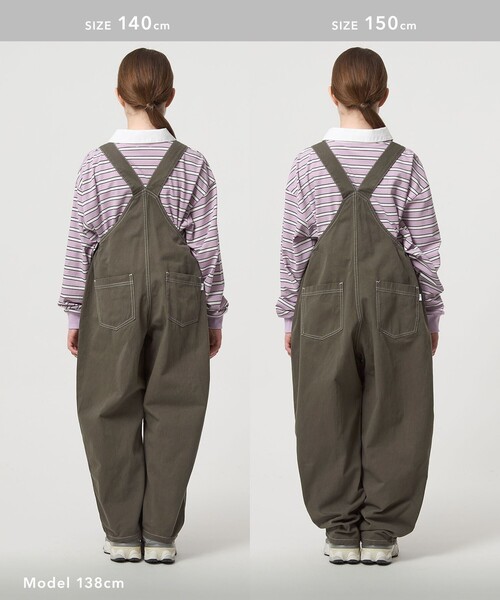 green label relaxing（グリーンレーベルリラクシング）の「バレル サロペット / キッズ  120cm-160cm（サロペット/オーバーオール・キッズ・ブラウン系/ダークグレー・140cm/130cm/150cm/160cm/120cm）」の9枚目の写真