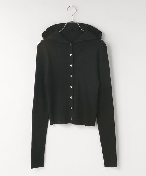 LOWRYS FARM（ローリーズファーム）の「フードニットカーディガンＬＳ　588978（ニット/セーター・レディース・ブルー/アイボリー/ブラック・FREE）」の8枚目の写真