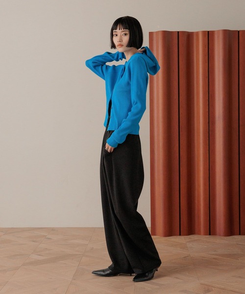 LOWRYS FARM（ローリーズファーム）の「フードニットカーディガンＬＳ　588978（ニット/セーター・レディース・ブルー/アイボリー/ブラック・FREE）」の19枚目の写真