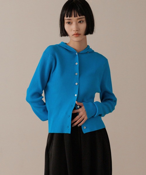 LOWRYS FARM（ローリーズファーム）の「フードニットカーディガンＬＳ　588978（ニット/セーター・レディース・ブルー/アイボリー/ブラック・FREE）」の20枚目の写真