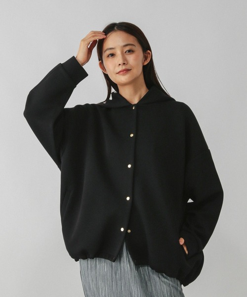 GLOBAL WORK（グローバルワーク）の「ダンボールフードブルゾン/580997（ブルゾン・レディース・ブラック/杢グレー・MEDIUM/LARGE）」の21枚目の写真