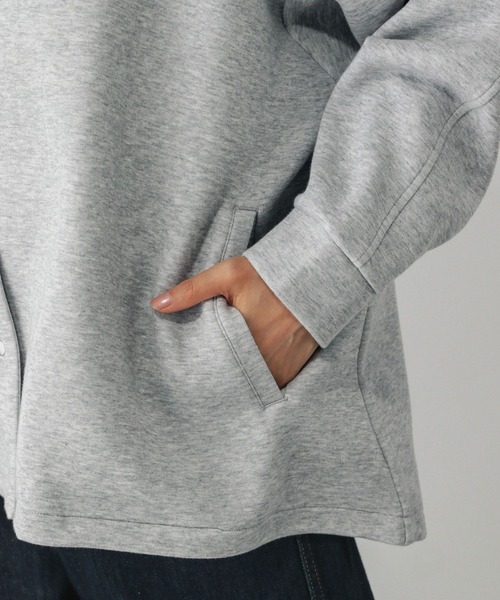 GLOBAL WORK（グローバルワーク）の「ダンボールフードブルゾン/580997（ブルゾン・レディース・ブラック/杢グレー・MEDIUM/LARGE）」の10枚目の写真