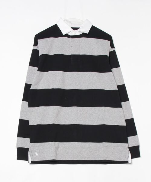 【美品】ラルフローレン　ビッグフィットストライプドジャージーラグビーシャツ ビッグ フィット ストライプド ジャージー ラグビー シャツ