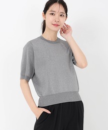 エレナポリー_５分袖ラメニット