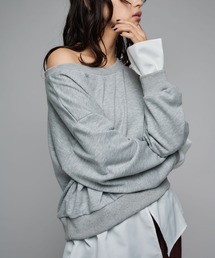 Narcissus | 《動画あり》シャツオフショルスウェット ドッキングデザイン(スウェット)