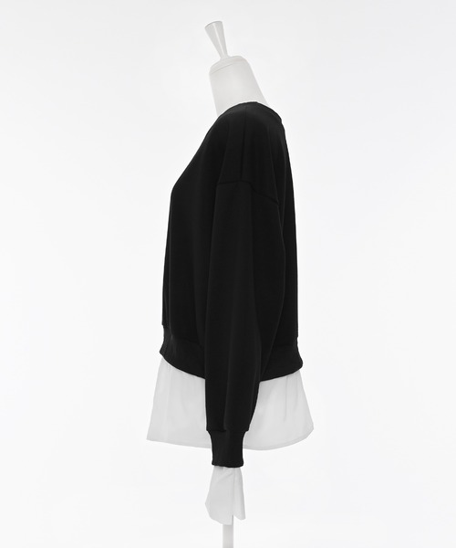 Narcissus（ナルシス）の「《動画あり》シャツオフショルスウェット ドッキングデザイン（スウェット・レディース・グレー/ブラック・FREE）」の6枚目の写真