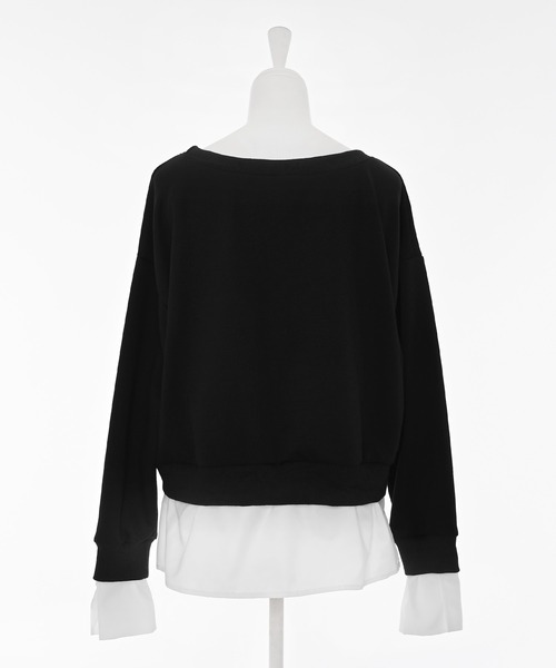 Narcissus（ナルシス）の「《動画あり》シャツオフショルスウェット ドッキングデザイン（スウェット・レディース・グレー/ブラック・FREE）」の7枚目の写真