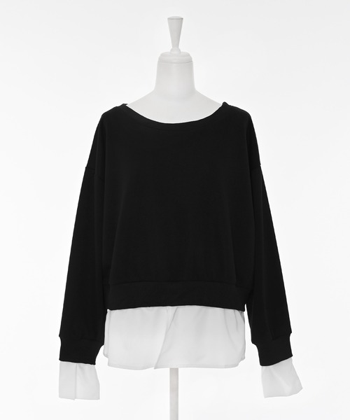 Narcissus（ナルシス）の「《動画あり》シャツオフショルスウェット ドッキングデザイン（スウェット・レディース・グレー/ブラック・FREE）」の15枚目の写真