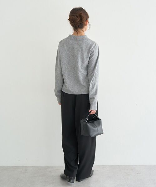 earth music&ecology（アースミュージックアンドエコロジー）の「【2025AW】襟付きアーガイルニットカーディガン（ニット/セーター・レディース・ネイビー/キャメル/グレー・FREE）」の22枚目の写真