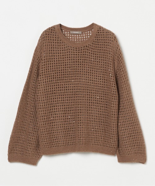 HELIOPOLE（エリオポール）の「SHEER SPANGLE KNIT（ニット/セーター・レディース・アイボリー/ダークブラウン/イエロー・38）」の2枚目の写真
